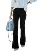 Sidefeel Women's Corduroy Flare Pants Elastic Waist Bell Bottom not