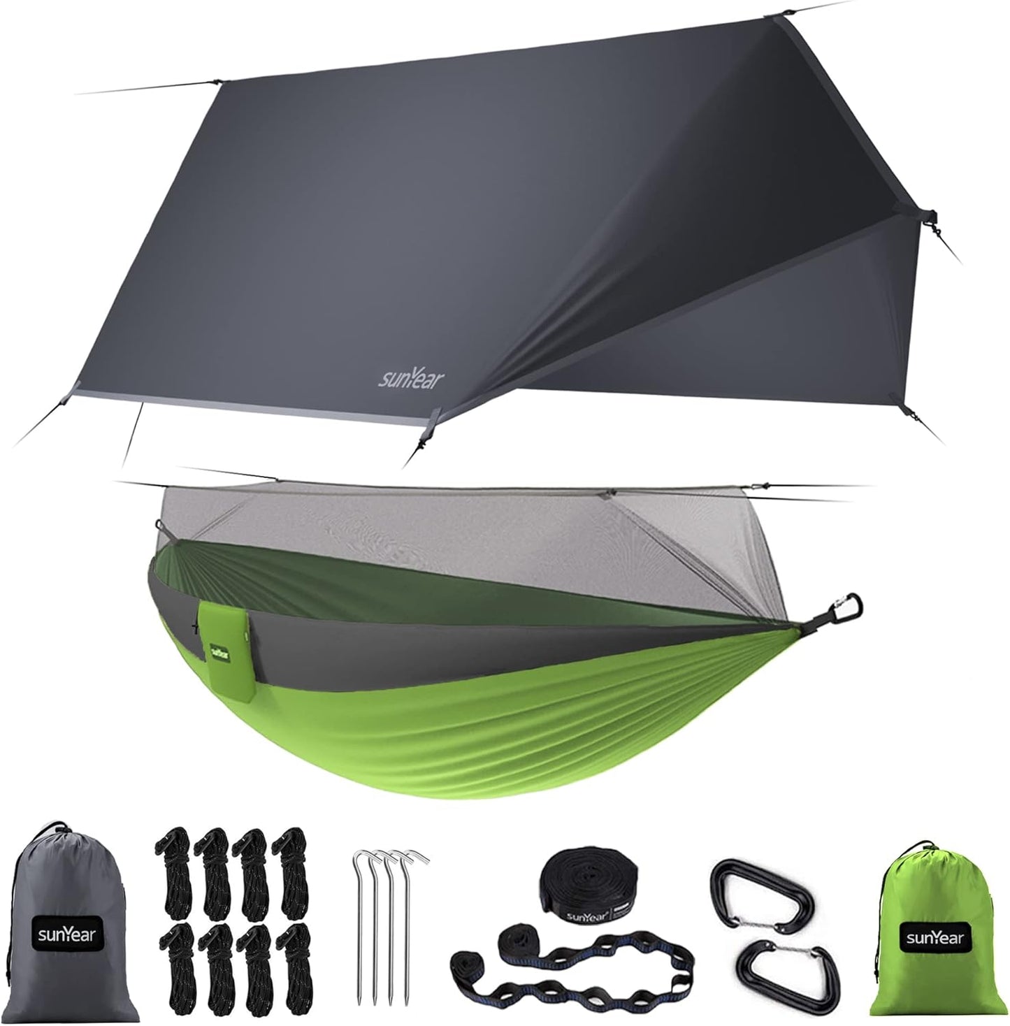 Sunyear Camping Hammock with Net for Outdoor Hiking Adventures