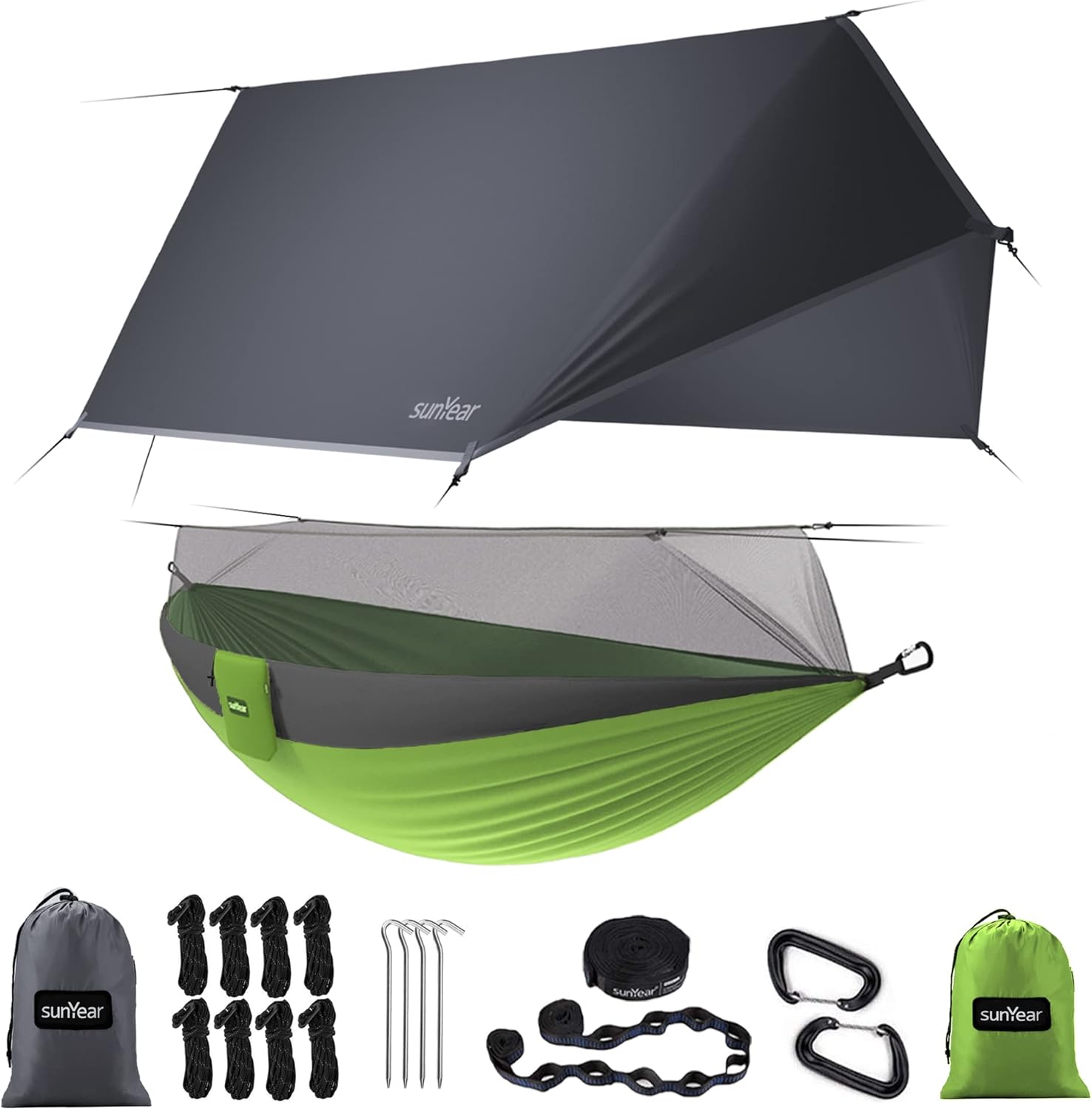 Sunyear Camping Hammock with Net for Outdoor Hiking Adventures