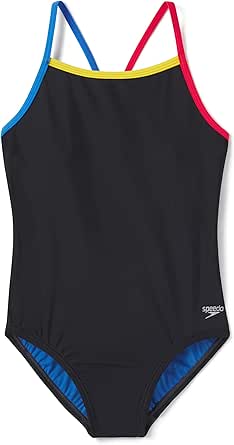 Speedo Girls' One Piece Swimsuit with Thin Straps for Comfort