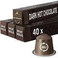 Dark Hot Chocolate Pods Compatible with Nespresso - 40 Alu Capsules