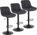 Bar Stools Set of 3 Swivel Counter Height Stools - Adjustable Comfort