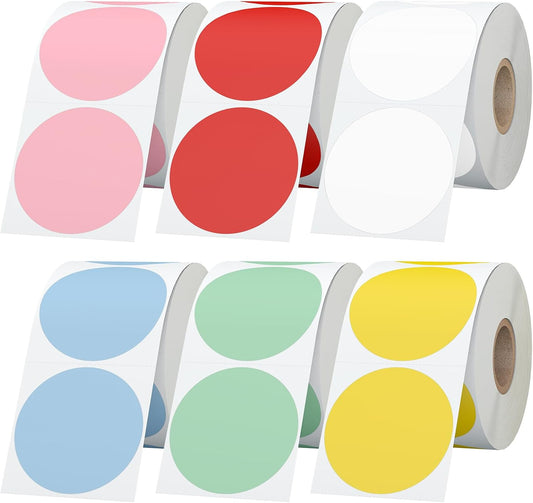 6-Color Circle Sticker Labels for Business - 4500 Labels