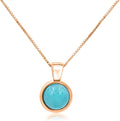 Real Gemstone 8mm Bezel Pendant Necklace - Citrine Birthstone