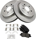 TRQ Rear Brake Pad & Rotor Kit Compatible with 2014-2018 Cadillac CTS