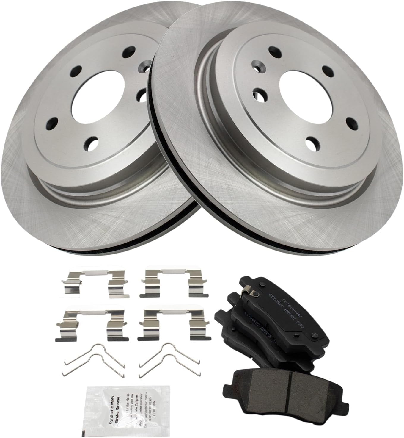 TRQ Rear Brake Pad & Rotor Kit for 2014-2018 Cadillac CTS