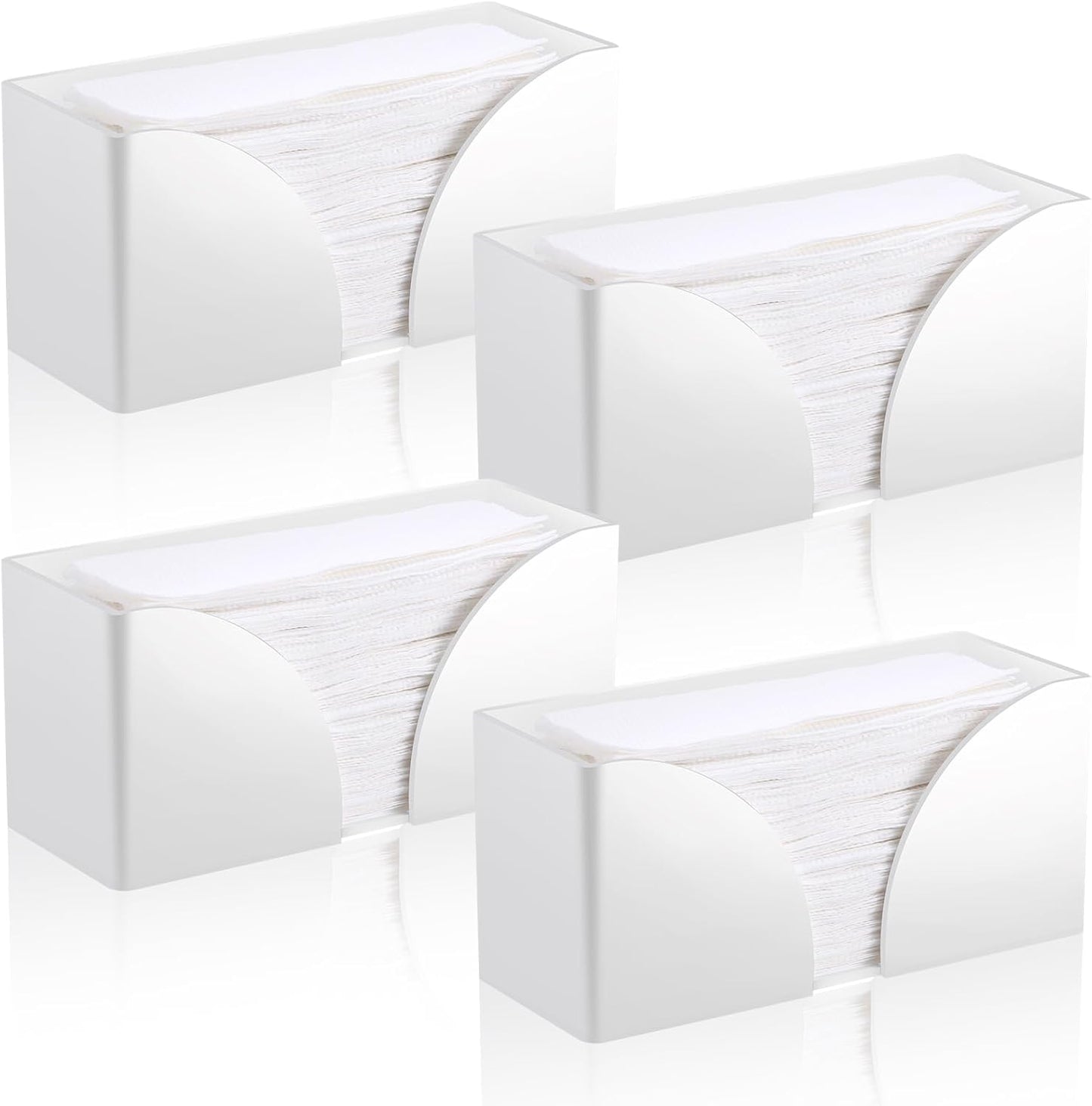 4Pack White Acrylic Paper Towel Dispenser for Any Space
