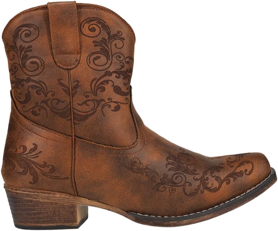 ROPER Womens Short Stuff Embroidery Snip Toe Casual Boots