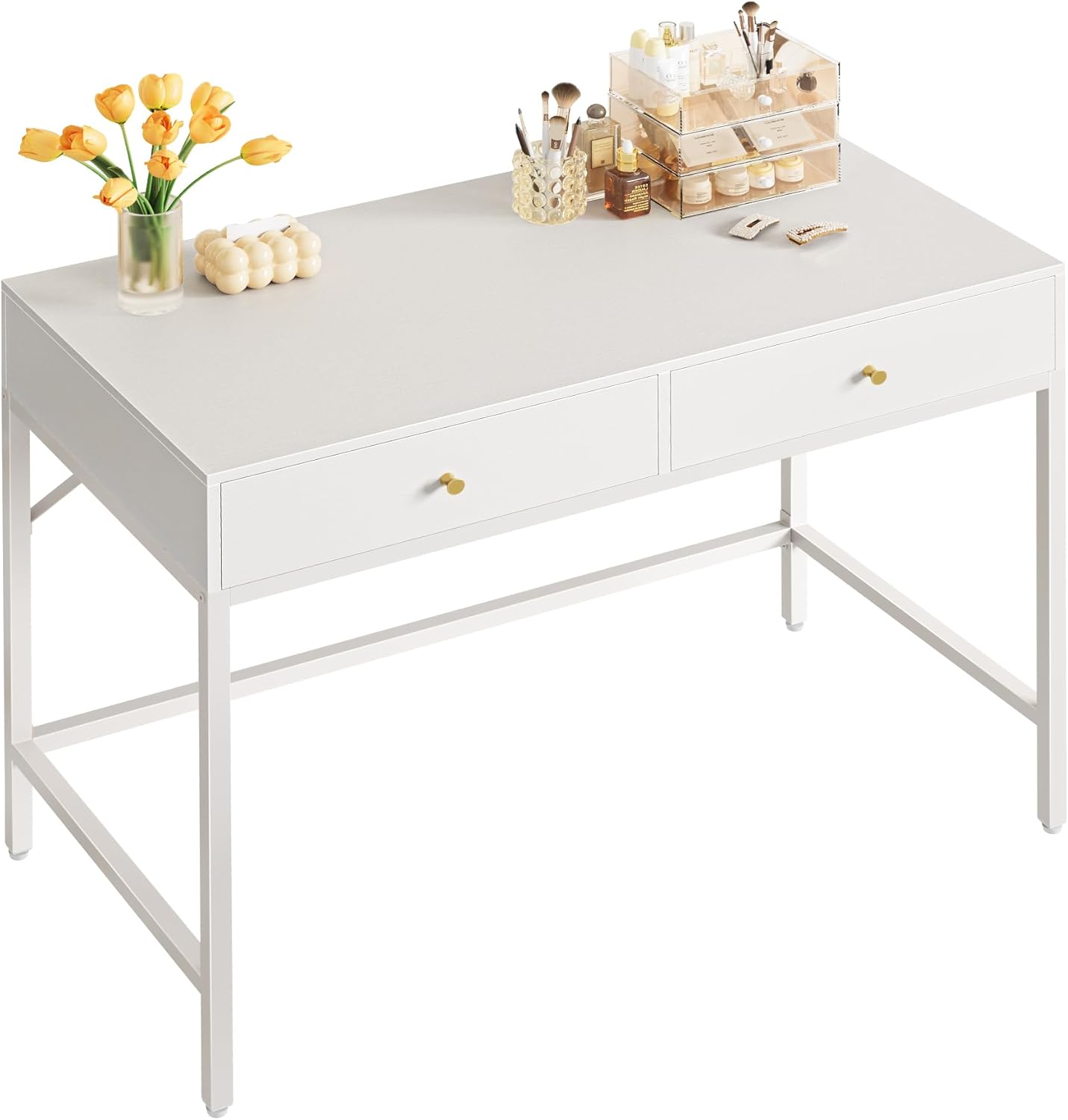 Modern Makeup Vanity Desk with 2 Drawers for Bedroom Use
