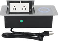 Pop Up Outlet with 15W Wireless Charger - Compact Pop-Up Power Strip