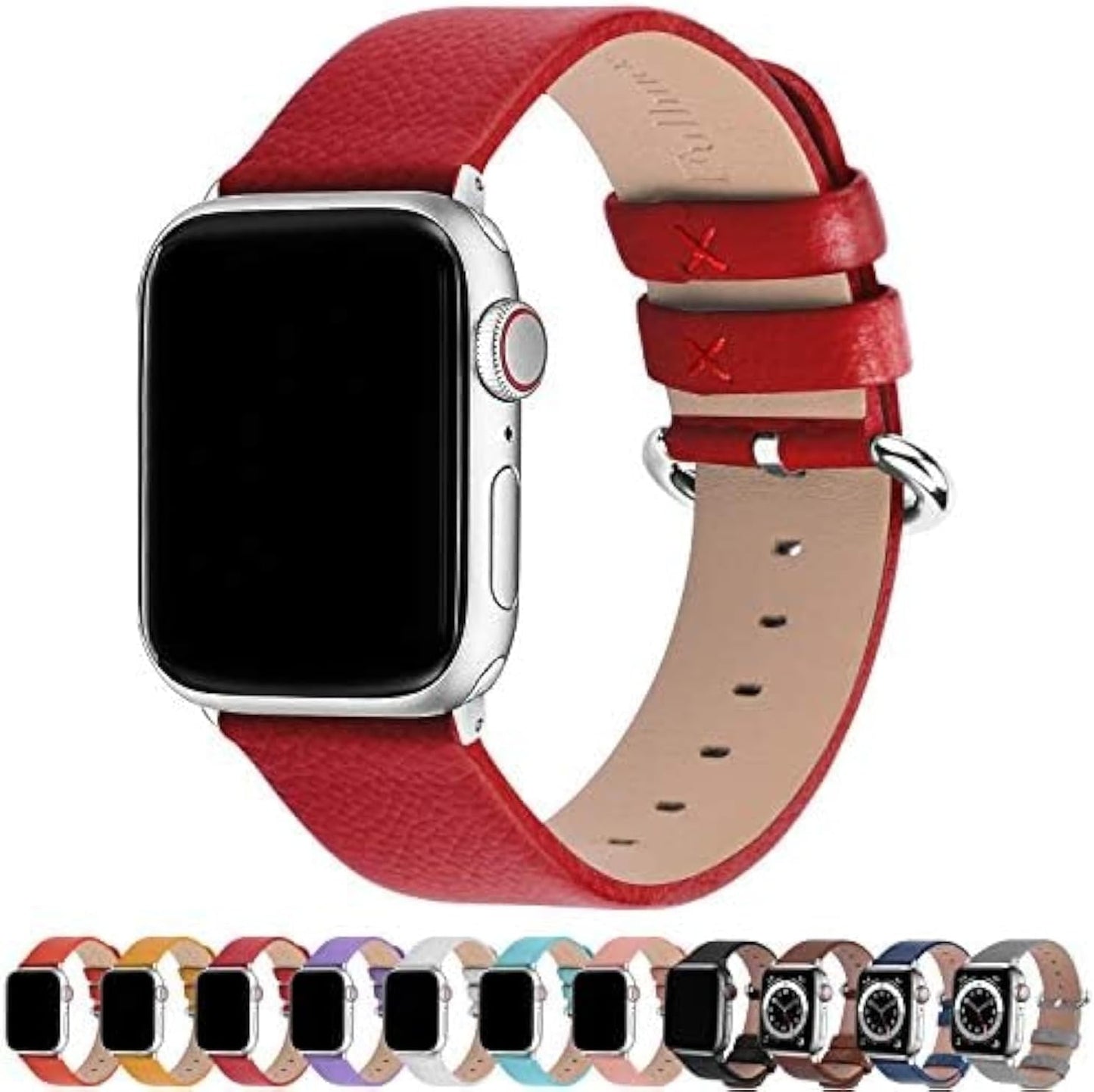 Stylish Red Leather Band for Apple Watch 42mm