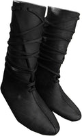 Mens Renaissance Medieval Cosplay Mid Calf Lace Up Faux Leather Boots