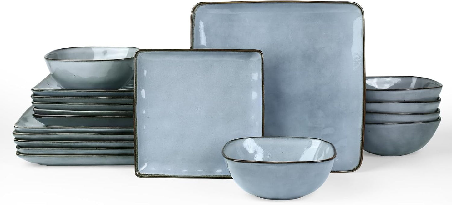 Famiware Ocean Square Plates and Bowls Set for Stylish Dining