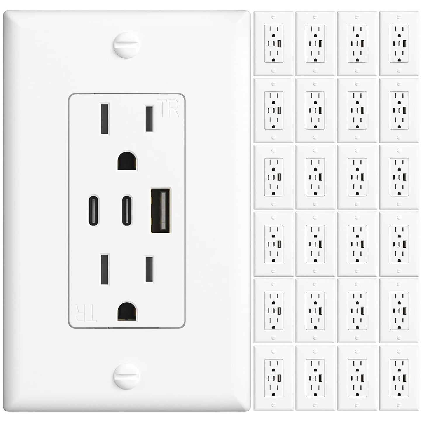 Amico 6.0A USB Outlet 24 Pack for Fast Charging Needs