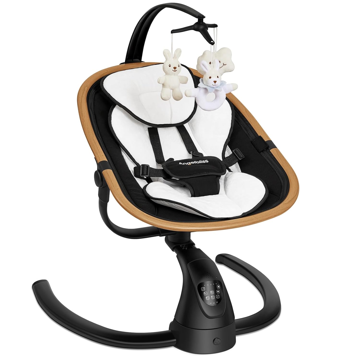ANGELBLISS Cry-Sensing Baby Swing: 5 Speeds, 180 Rotation