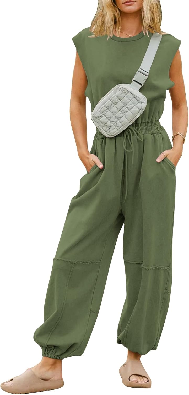 Flygo Womens Casual Jumpsuit with Pockets for Every Occasion