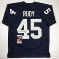 Rudy Ruettiger Autographed Notre Dame Blue Jersey - Signed Collectible