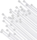 12 in White Zip Cable Ties 100 Pack - Heavy Duty 40 lb Hold