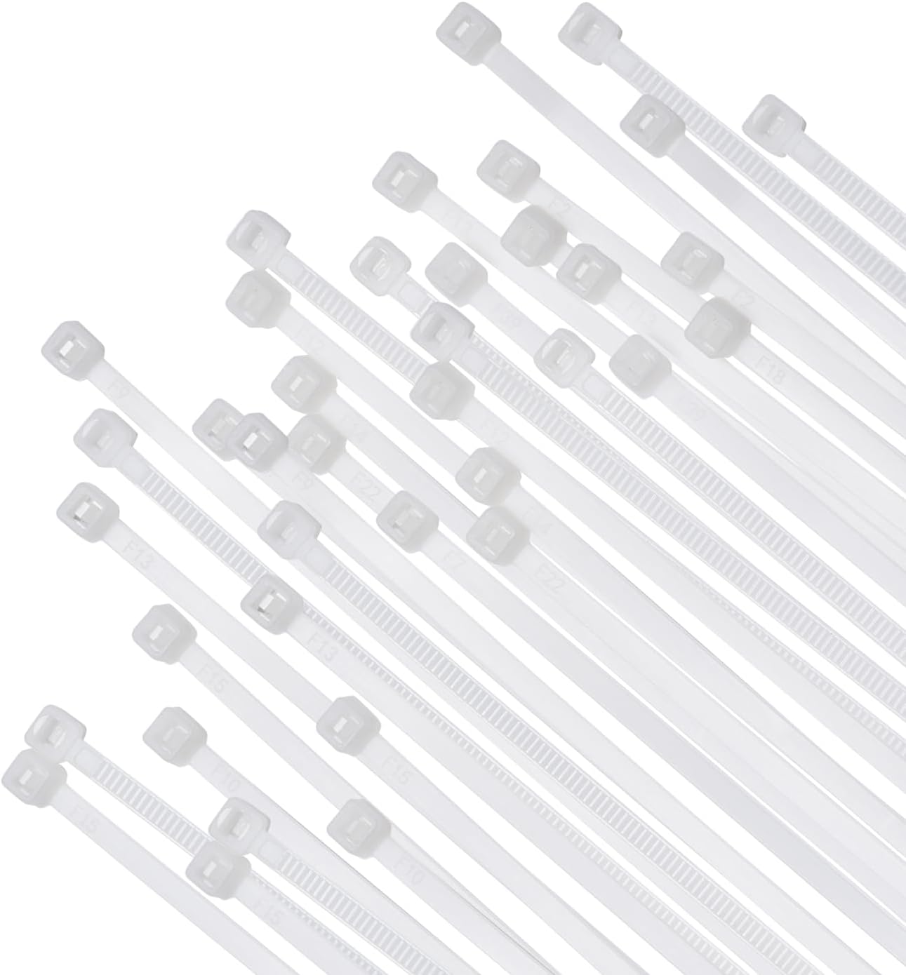 Strong 12 White Zip Ties (100 Pack) by Bolt Dropper