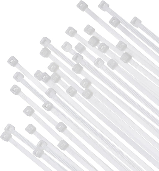 Strong 12 White Zip Ties (100 Pack) by Bolt Dropper