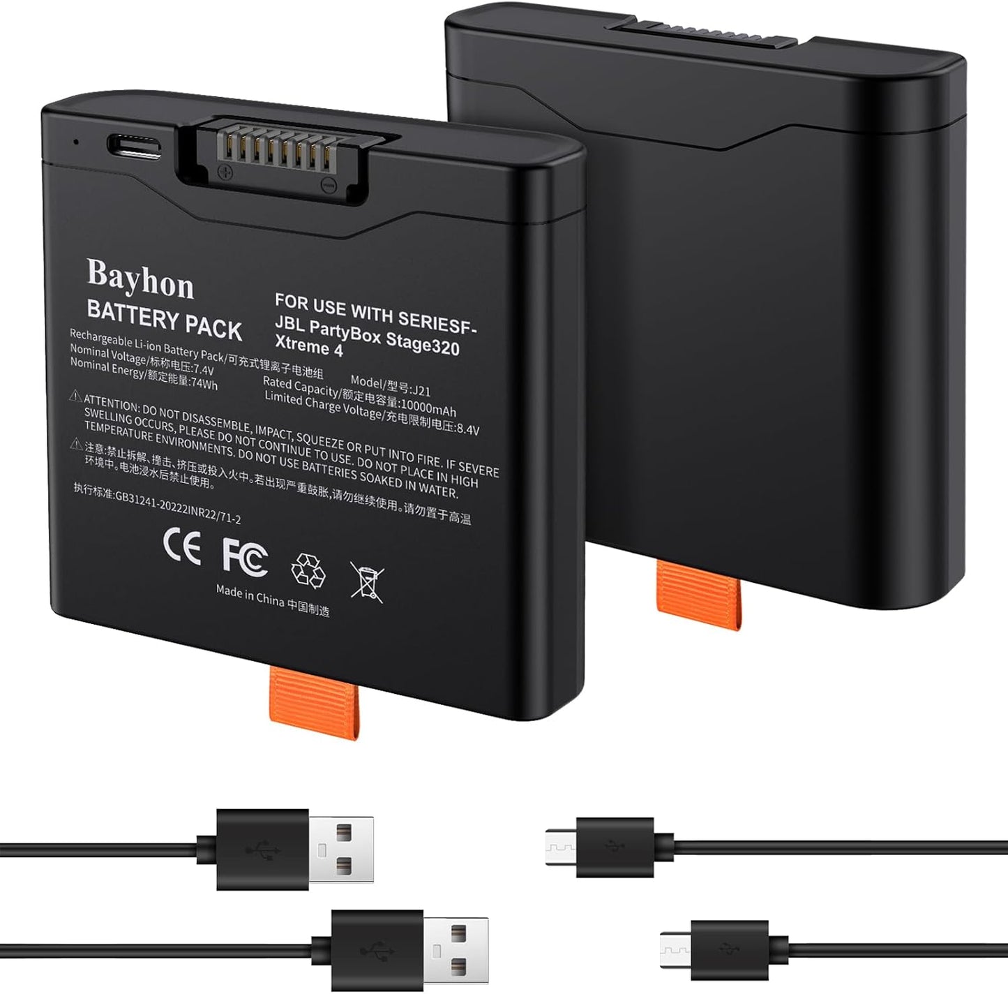10000mAh Rechargeable Lithium-ion Battery for JBL Speakers