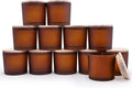 12 OZ Thick Candle Jars for Making Candles 12 Pcs - Amber Glass