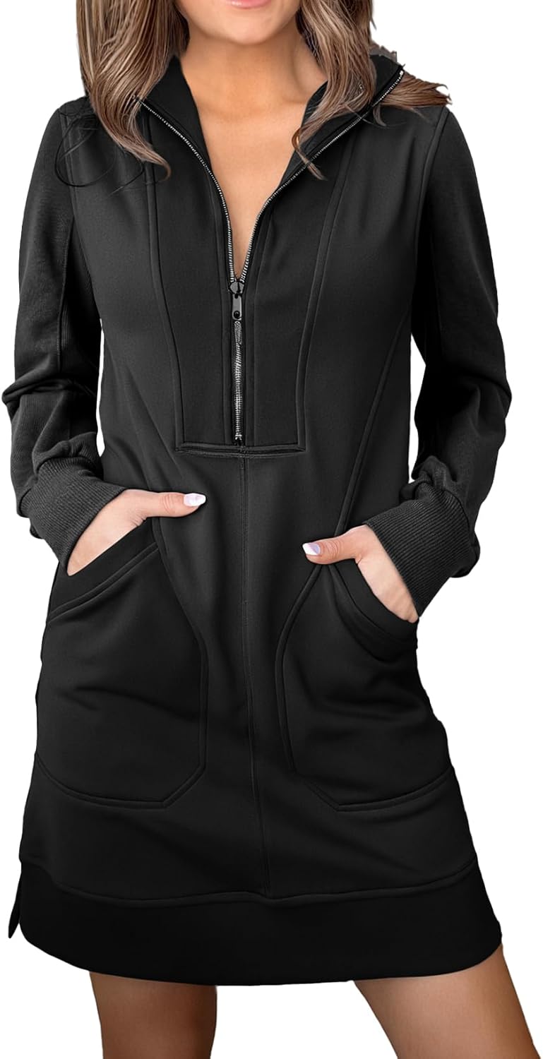 AlvaQ Sweatshirt Dress for Women - Casual Long Sleeve Tunic