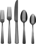 Aptitude Glossy Midnight 20pc Flatware Set - Sleek Everyday Dining
