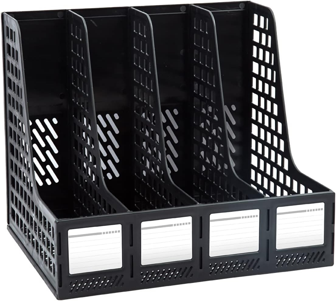 ZQS Desk File Holder - 4 Compartment Office Organizer