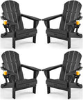 Folding Adirondack Chair 4 Pack - Weather Resistant Patio Chairs