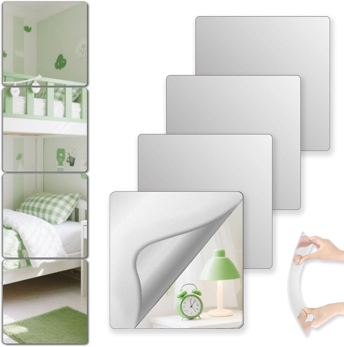 Shatterproof Peel And Stick Mirror Tiles for Wall Decor