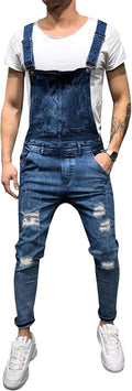 LONGBIDA Men's Denim Bib Overalls for Casual Style and Comfort