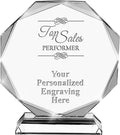 Personalized 6.75in Octagon Crystal Trophy Award - Engraved Excellence