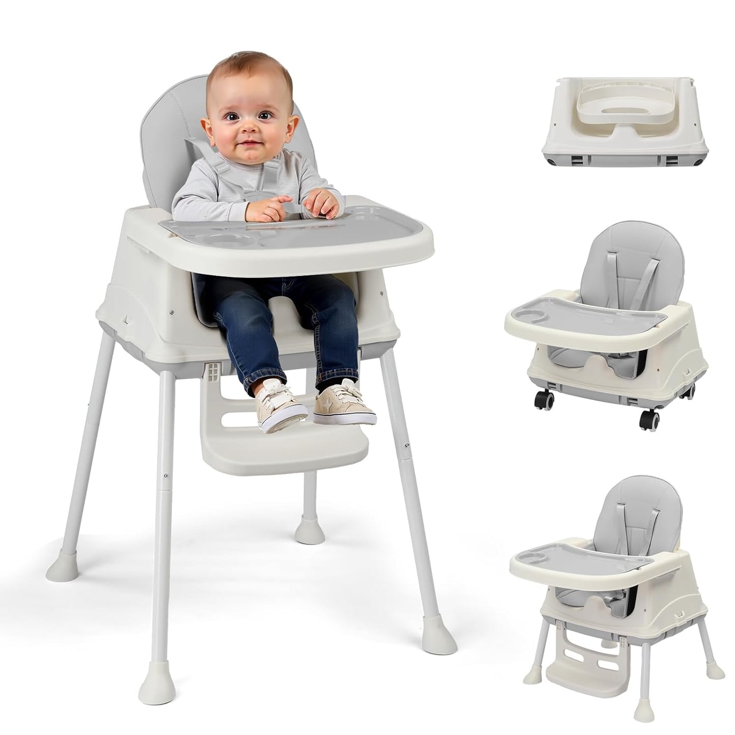 Ktaxon 6-in-1 Baby High Chair: Portable Convertible Highchair