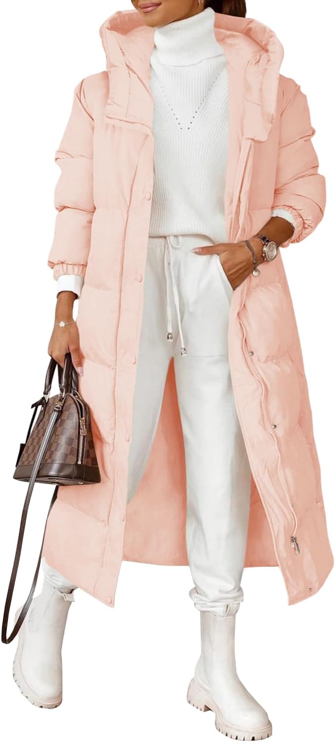 Grlasen Women Long Quilted Coat for Stylish Winter Warmth
