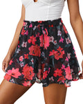 Flowy Shorts for Women Casual Boho Floral Skorts (Style 2H2Q)