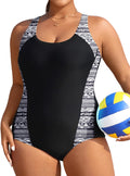 Plus Size One Piece Swimsuit - Tummy Control Athletic Fit