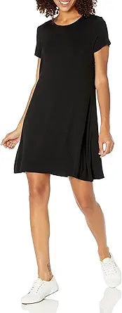 Stylish Women's Short-Sleeve Scoop Neck Swing Dress for All Sizes
