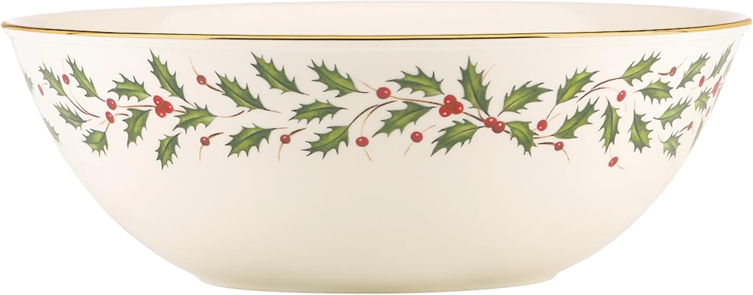 Lenox Holiday Serving Bowl for Christmas Hosting and Decor