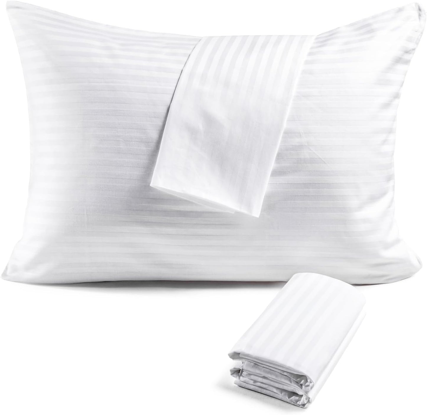 600TC Cotton Pillow Protectors for King Size Pillows, 6 Pack