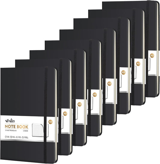 ViVin 8 Pack A5 Hardcover Journals - Inspire Your Writing