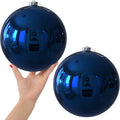 Navy Blue 8.0 in Christmas Balls Ornaments - Extra Large Shatterproof
