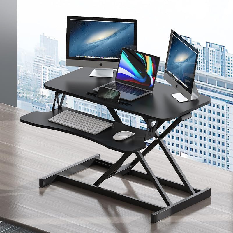 Ergonomic Standing Desk Converter - 32in Wide Sit-Stand Workstation