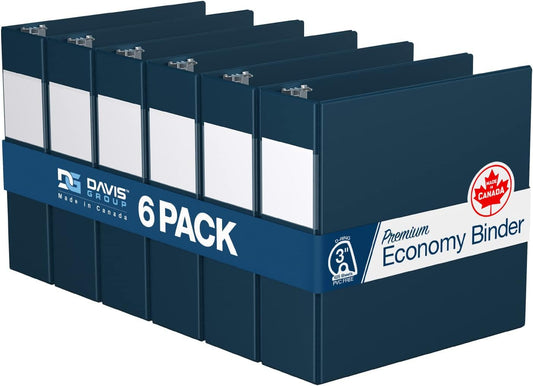 Premium Economy 3-Inch D-Ring Binders for School or Office