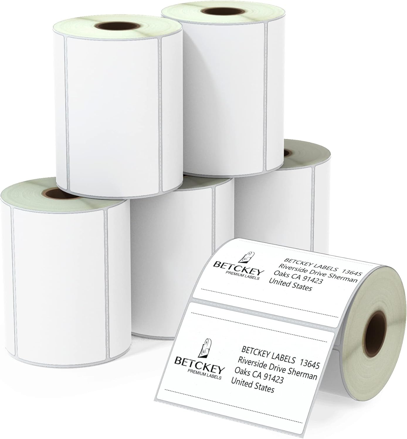 BETCKEY Premium Shipping Labels for Zebra & Rollo Printer - 6 Rolls, 3720 Labels