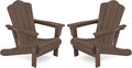 Folding Adirondack Chair Set of 2 - Space-Saving HDPE Outdoor Seating