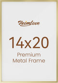 14x20 Aluminum Picture Frame Gold - Slim Metal Frame