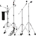 Straight Cymbal Stand Set 5-Pack - Adjustable Hardware Kit for Drums