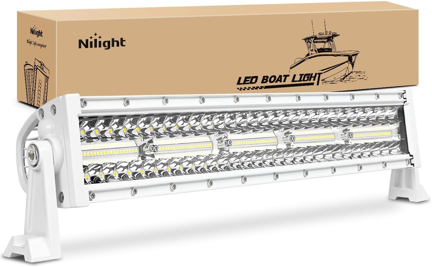 Nilight Marine LED Light Bar for Night Fishing and Boating