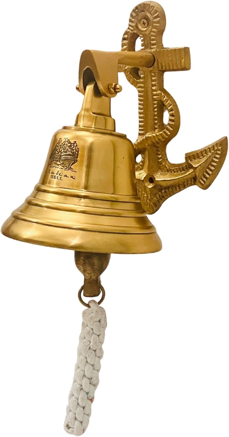Large Dinner Call Bell - Decorative Anchor Ship Bell for Home